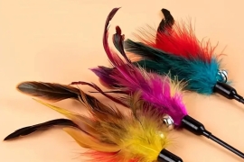 6pcs Interactive Cat Toy Feather Wand For Kitten